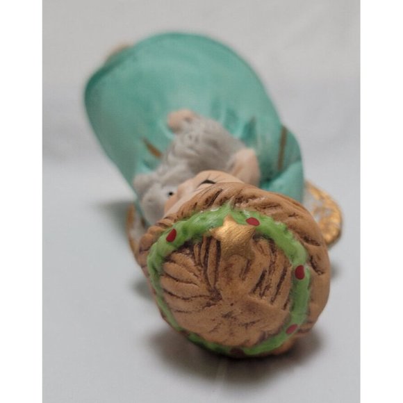 Vintage 1978 Jasco Merri Bells Ceramic Angel Holding Lamb - Picture 7 of 9